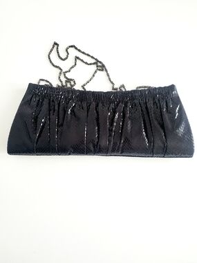 Elegant Black Evening Clutch with Chain Strap